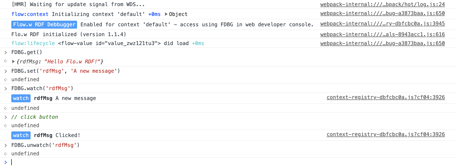 Developer console
